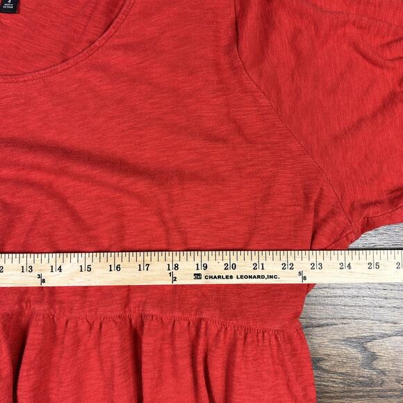 Torrid Blouse Womens 4 Red Peplum Long Sleeve Eyelet Boho Tunic Top Plus Size - Picture 5 of 8